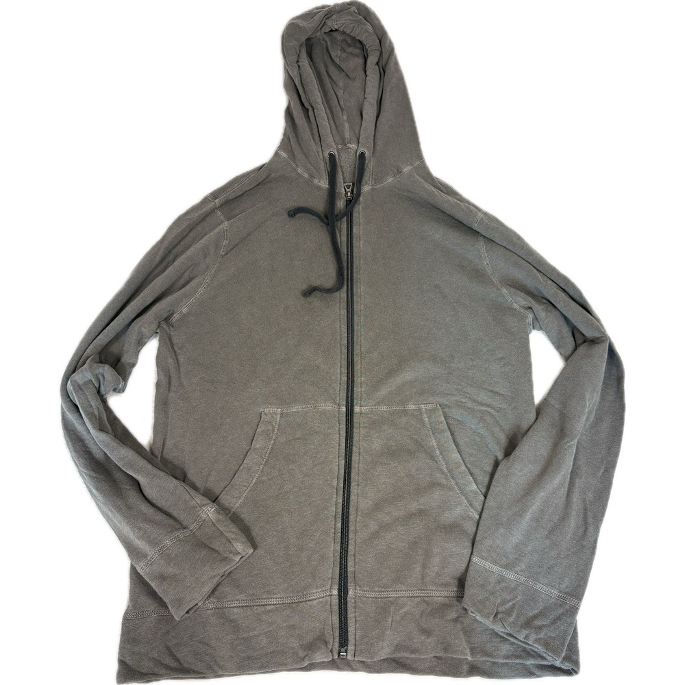 James Perse Grey 100% Cotton Zip Up Hoodie Minimalism Quiet Luxury Women Size 3